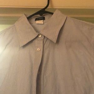 J Crew navy and white strip Oxford